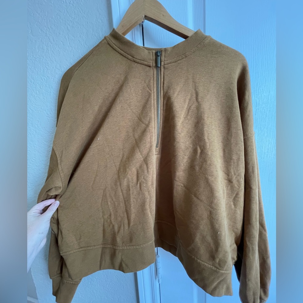 Brown Lightweight Pullover with Zipper